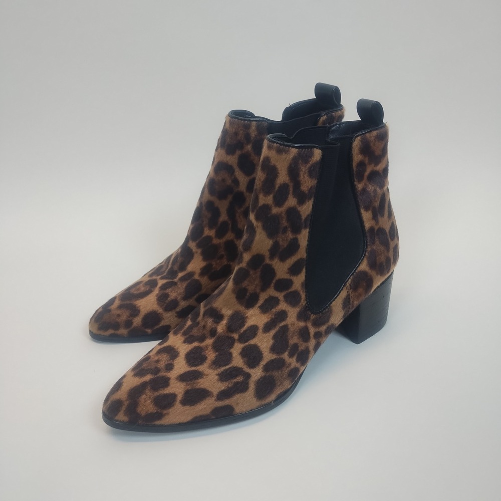 Nine‎ West Ankle Boots Women's Size 7M Faux Fur Leopard Print